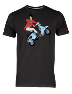 T-shirt Man Lupin III on a vespa special cartoons from the 80s manga
