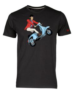 T-shirt Uomo Lupin III su vespa special cartoni animati anni 80 manga