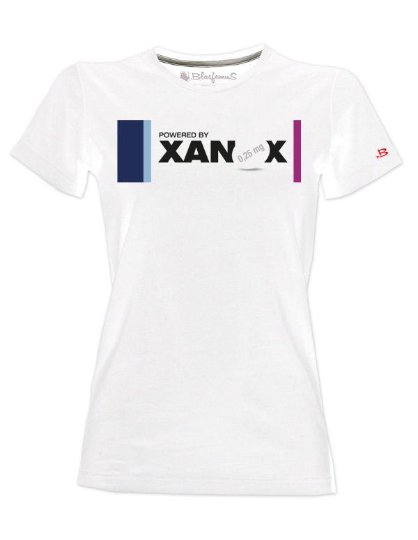 T-shirt donna powered by psicofarmaci xan x - Blasfemus Colore Bianco  Taglia M