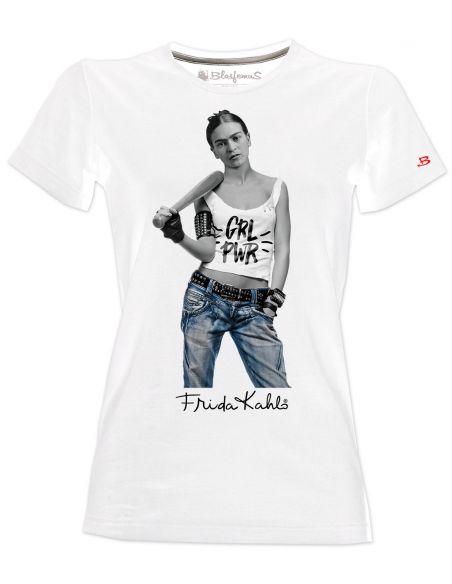 T-shirt woman Frida Kahlo Official Girl Power - bianca