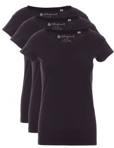 t-shirt donna basic - maglietta maniche corte in cotone - pacco da 3 - girocollo ampio - Blasfemus