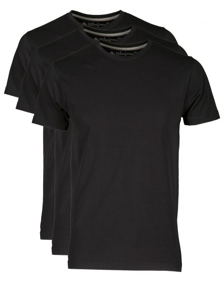 t-shirt uomo basic - maglietta maniche corte in cotone - pacco da 3 - girocollo rotondo - Blasfemus - nera