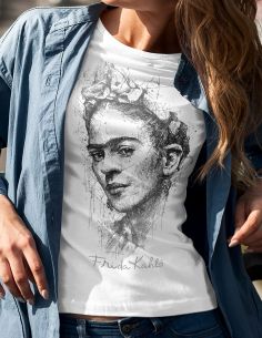 T-shirt woman Frida Kahlo Official Sketch Art - Blasfemus