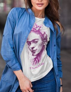 T-shirt donna Frida Kahlo Ufficiale Sketch Art - Blasfemus
