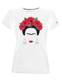 T-shirt donna - Frida Kahlo Ufficiale con rose rosse e orecchini  - Blasfemus