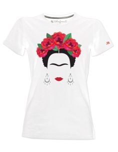 T-shirt donna - Frida Kahlo Ufficiale con rose rosse e orecchini  - Blasfemus