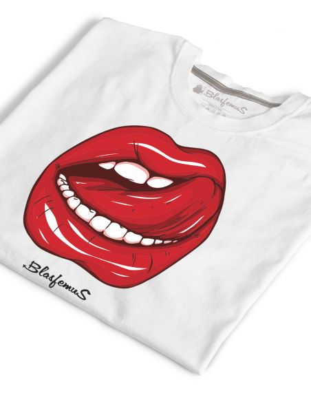 T-shirt donna - Bocca lingua red passion blasfemus