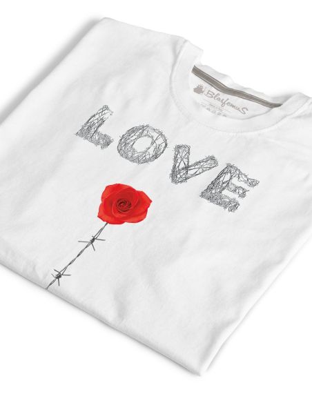 T-shirt donna - Love rosa e filo spinato - Blasfemus