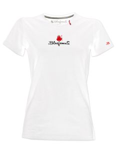 Tshirt donna bianca logo centrale blasfemus