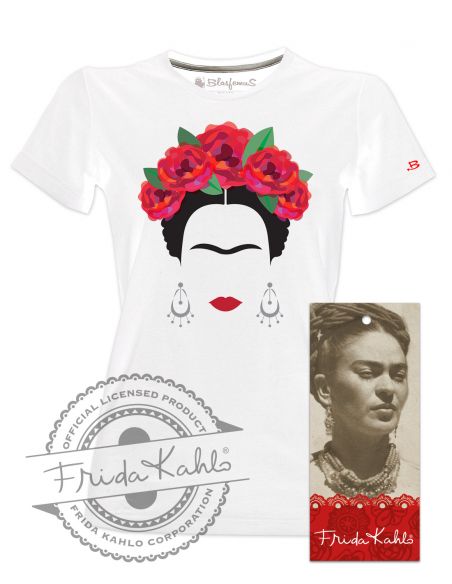 T shirt Frida Kahlo Rose Rosse