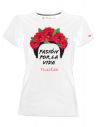 T-shirt donna bianca - Frida Khalo Ufficiale scritta Pasión por la vida - Blasfemus