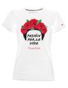 T-shirt donna bianca - Frida Khalo Ufficiale scritta Pasión por la vida - Blasfemus