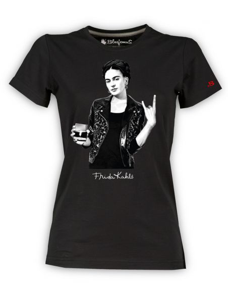 T-shirt donna nera - Frida Khalo Ufficiale stile rock