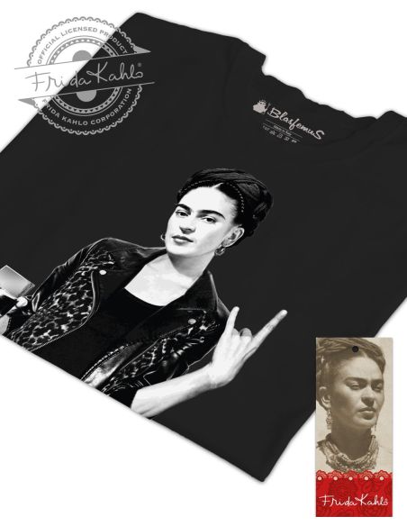 T-shirt donna nera - Frida Khalo Ufficiale stile rock