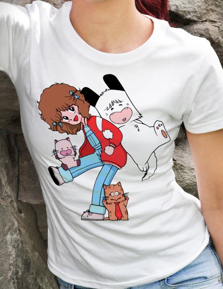 T-shirt donna Spank cartoni animati anni 80