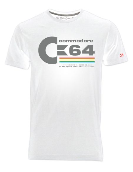 T-Shirt Uomo Commodore 64 Anni 80 Vintage Nerd - bianca