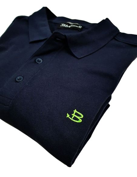 Polo Uomo - maniche corte - blue navy ricamata Blasfemus