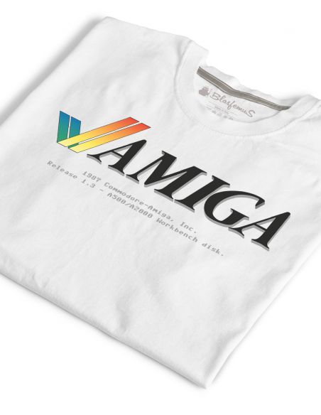 T-Shirt Uomo Commodore Amiga bianca Vintage Nerd